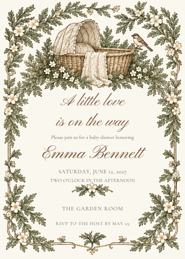 Baby Shower Invitation reduced actual template preview