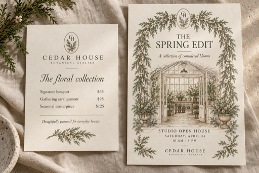 Price List & Menu approved styled mockup